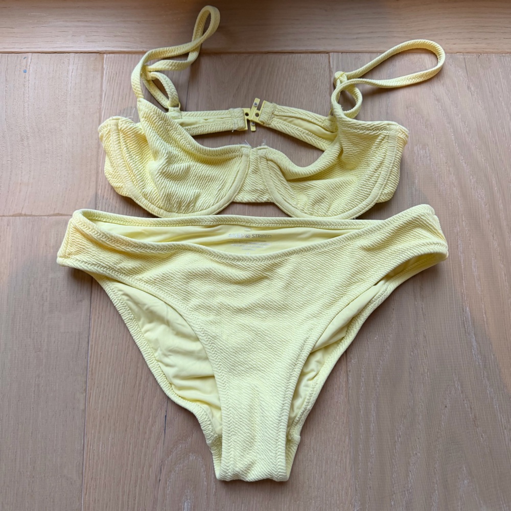 Solid & Striped Eva Bikini Cloud Terry Custard - image 1